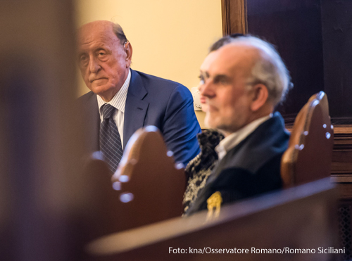 Der frühere Präsident der Vatikanbank Angelo Caloia beim Prozess gegen ihn im Frühjahr 2018.