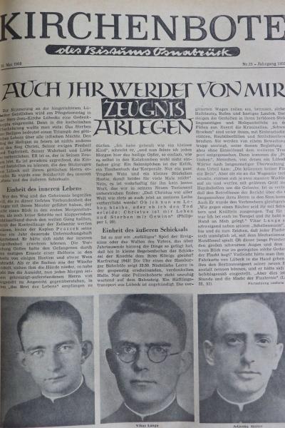 Ausschnitt aus dem Kirchenboten von 1955