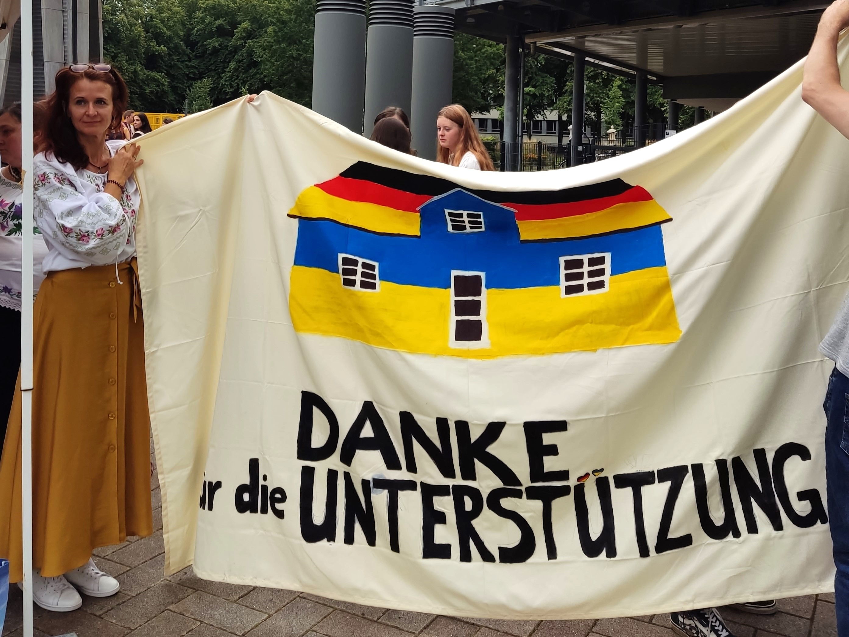 Plakat Danke für die Unterstützung der Ukraine