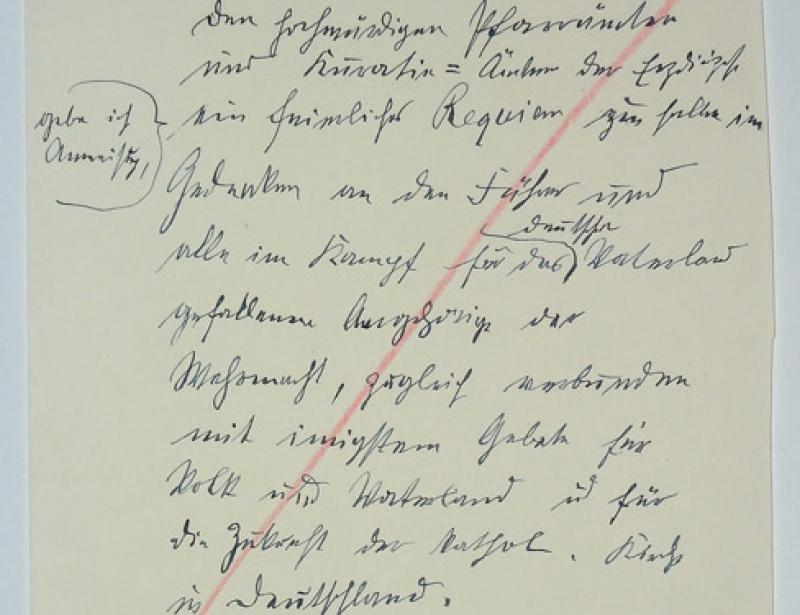 Der rote Strich durch die Notiz