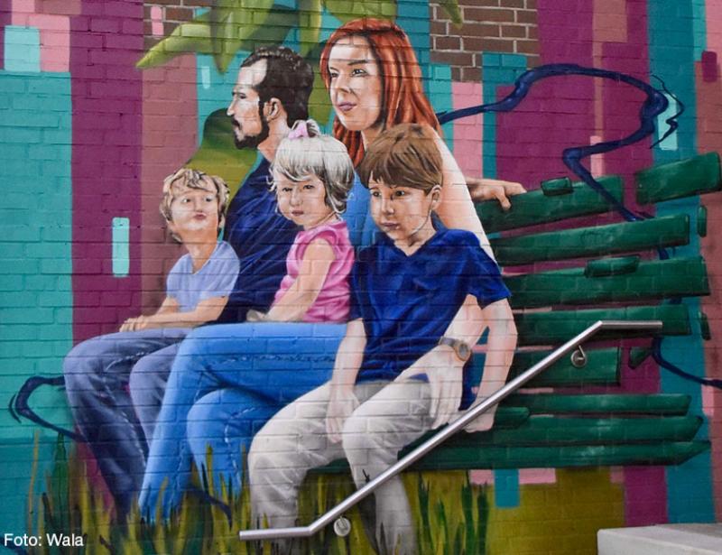 Buntes Bild von Familie