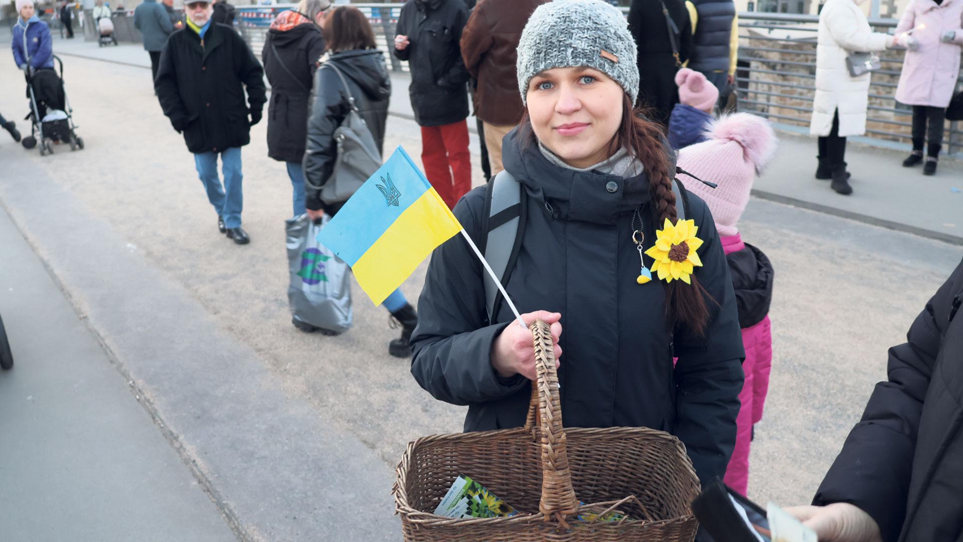 Anastasiia Komnatska beim Friedensgebet
