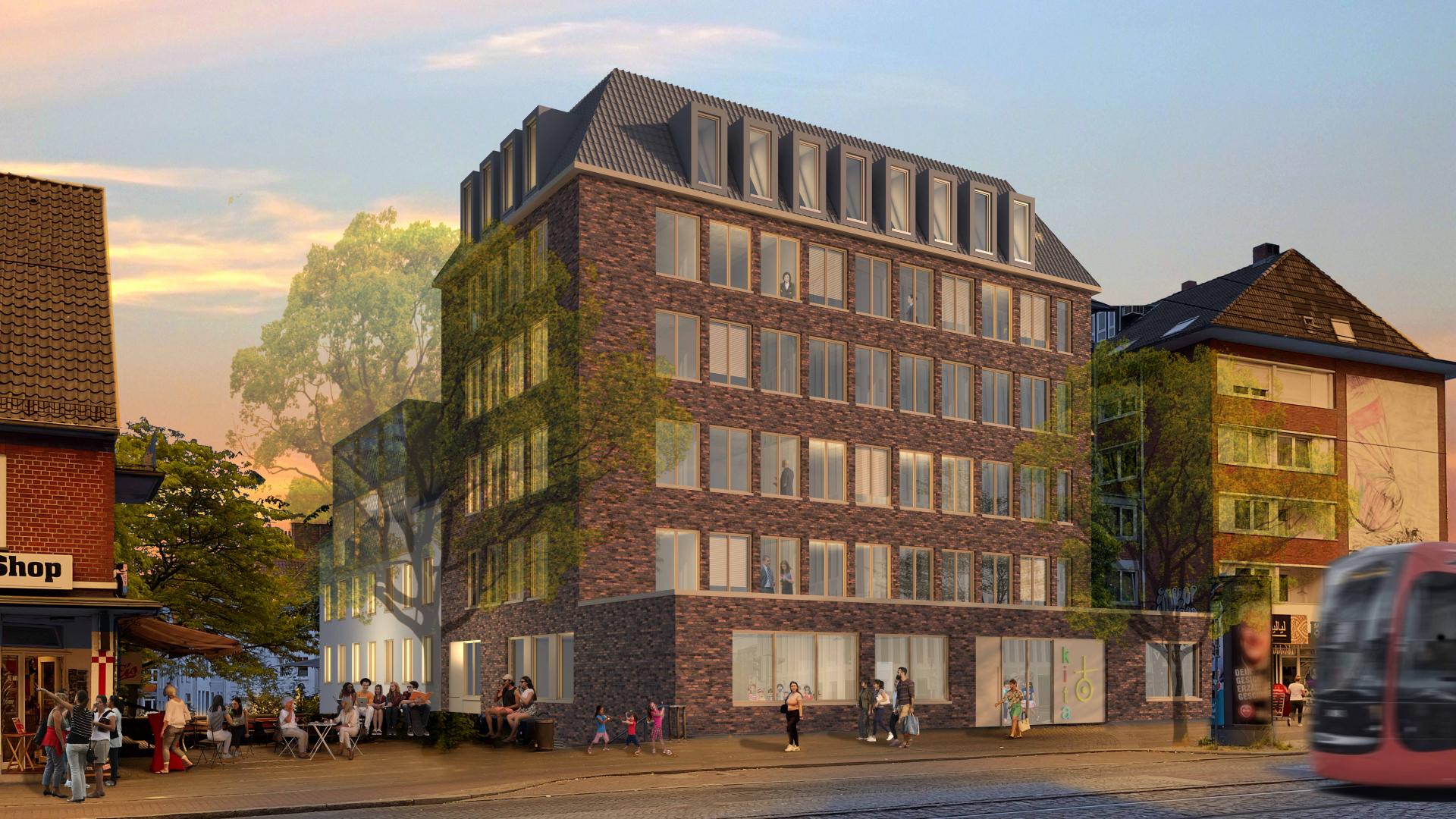 Ein neues Gebäude im Bremer Schnoor-Viertel