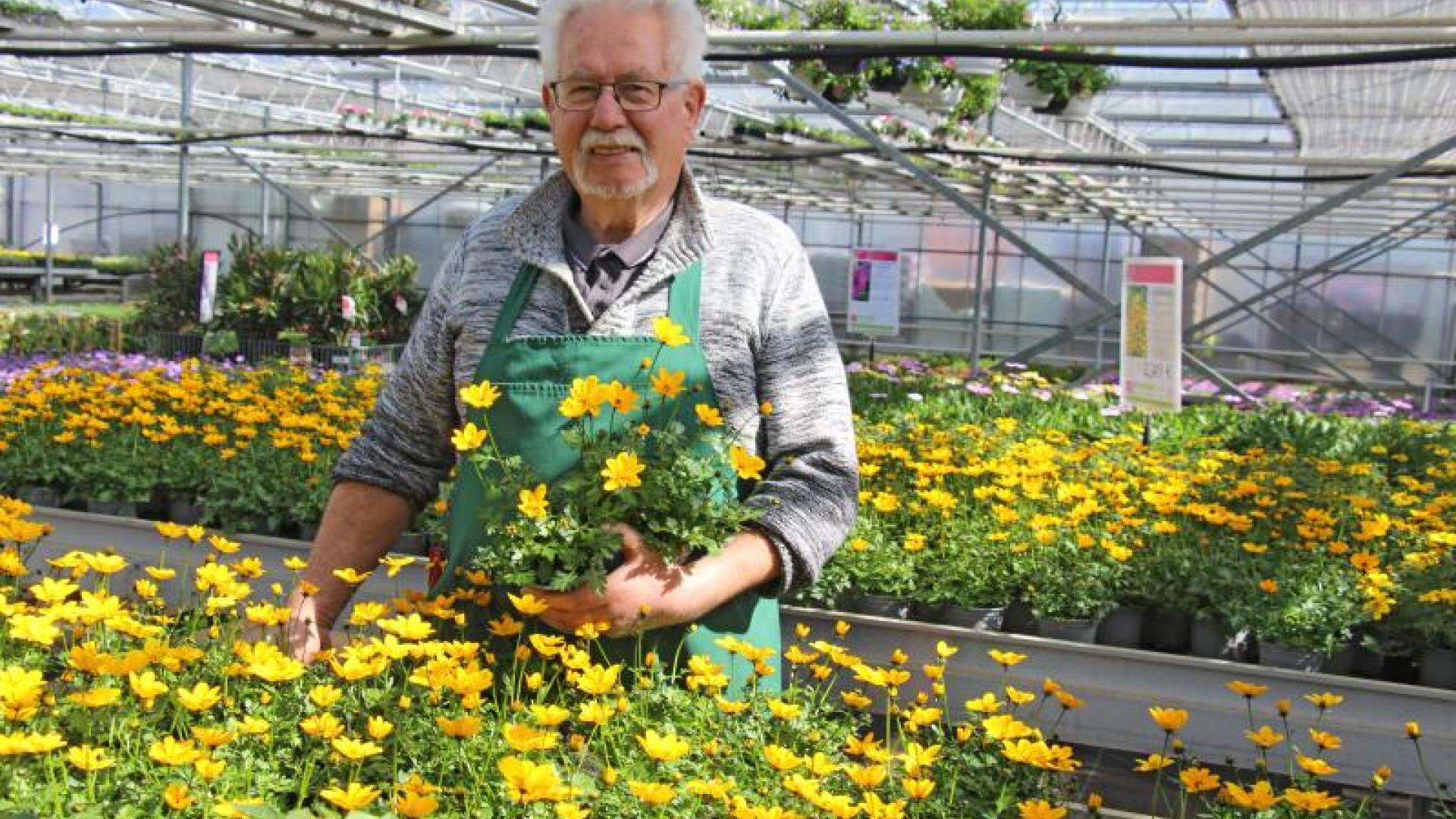 Gärtner mit Pflanzen