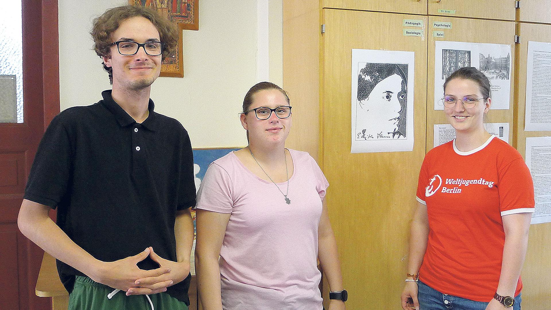 Haakon, Jessica und Klara aus dem Schulzentrum Edith Stein